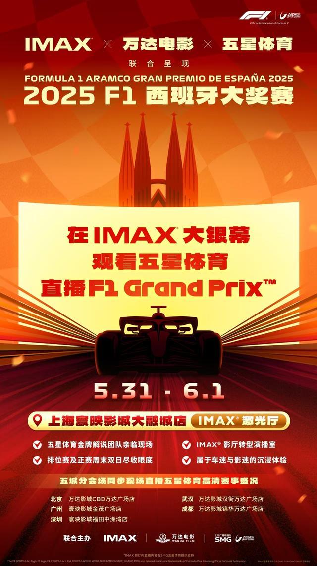 全球首场F1赛事IMAX直播来袭！西班牙大奖赛即将燃爆银幕(图1)